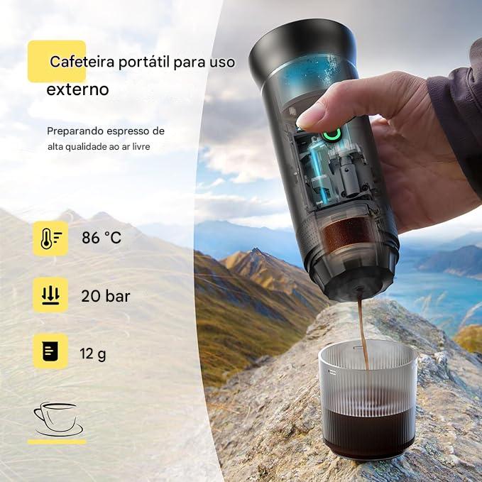 Máquina de Café Expresso Portátil 3 em 1 – liberdade para tomar o seu café em qualquer lugar ☕✨