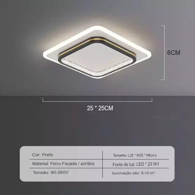 Luminária de Teto Moderna Eclipse - eFlix