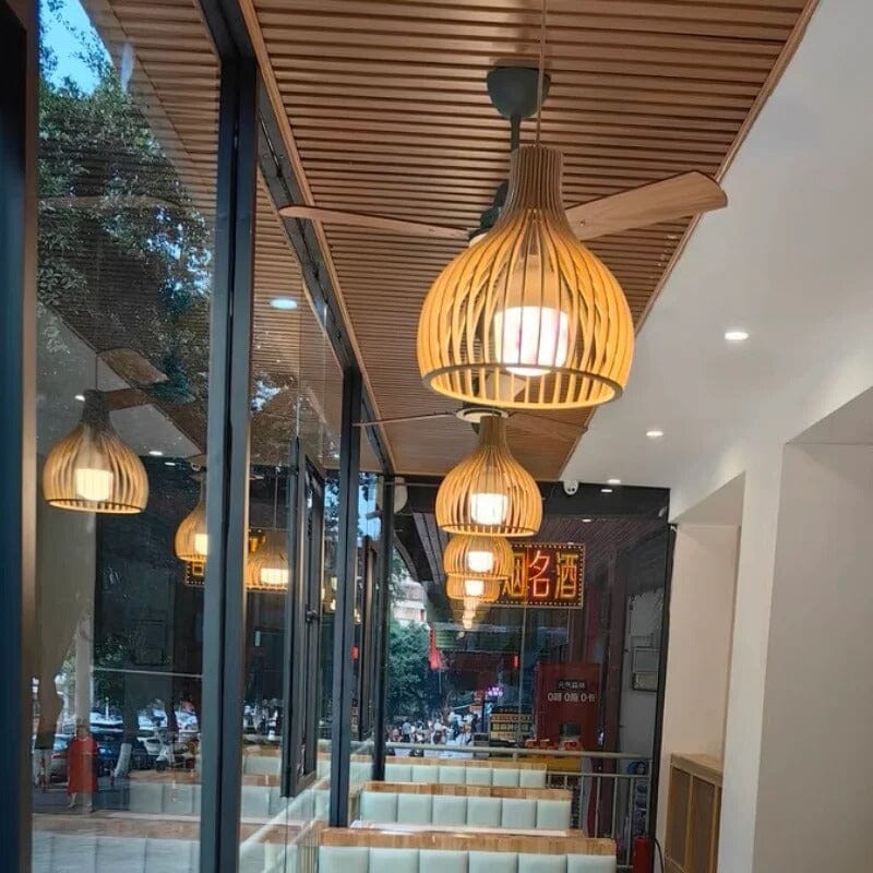 Luminária Pendente de Madeira - Tong Lux