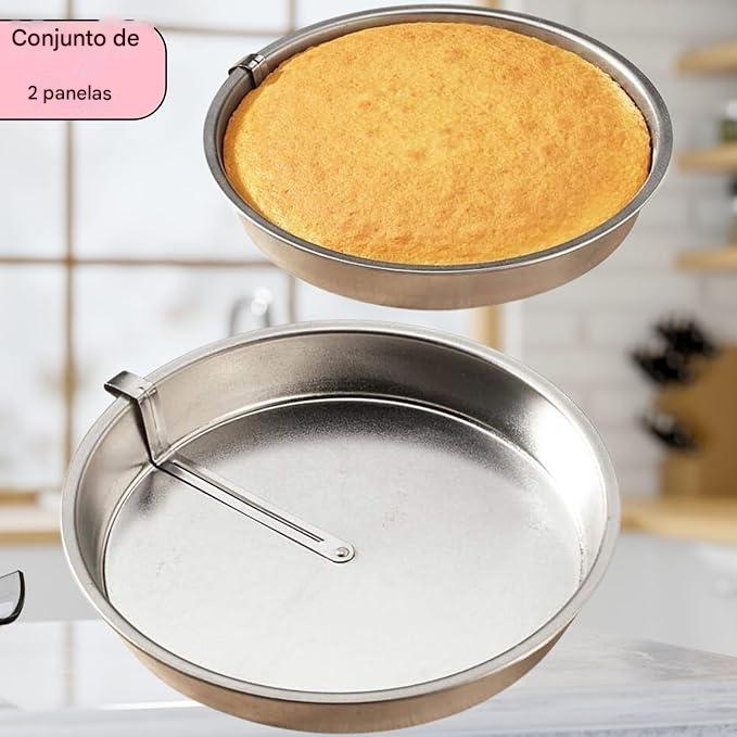 Conjunto de 2 formas de bolo de liberação rápida, fácil de sair, assar e servir bolos e tortas perfeitos, 23 cm de diâmetro x 3,8 cm A