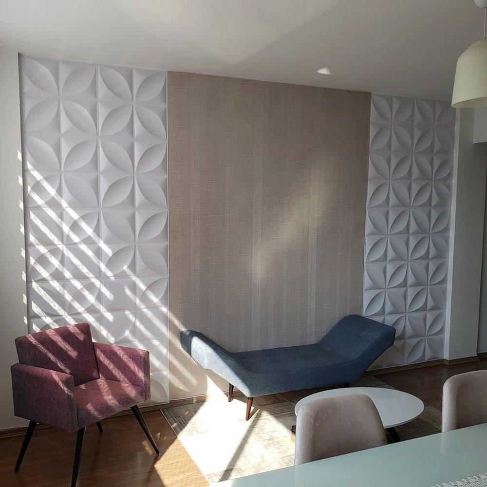 Placas 3d Primavera Adesiva 3M - Papel de Parede Geométrico