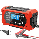 Carregador de Bateria 12V Inteligente para Carros e Motos com Visor LCD