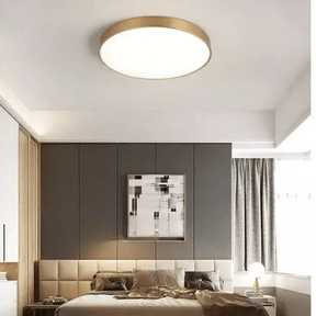 Luminária de Teto Decorativa Dourada Redonda LED - eFlix