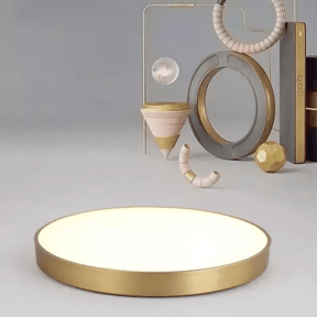 Luminária de Teto Decorativa Dourada Redonda LED - eFlix