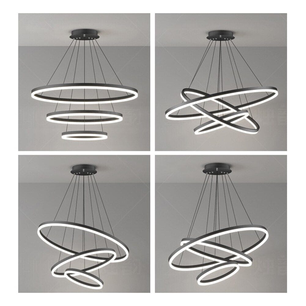 Lustre Pendente Triplo Led Circular Milan - eFlix