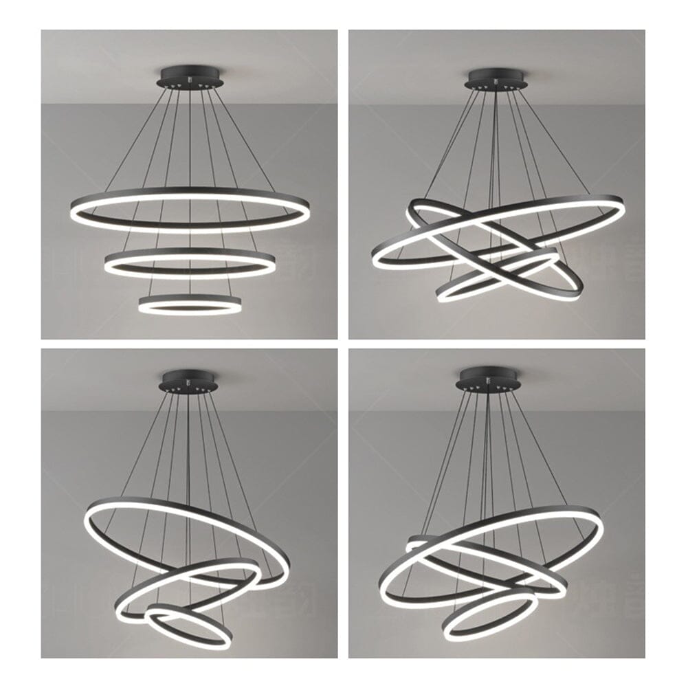 Lustre Pendente Triplo Led Circular Milan - eFlix