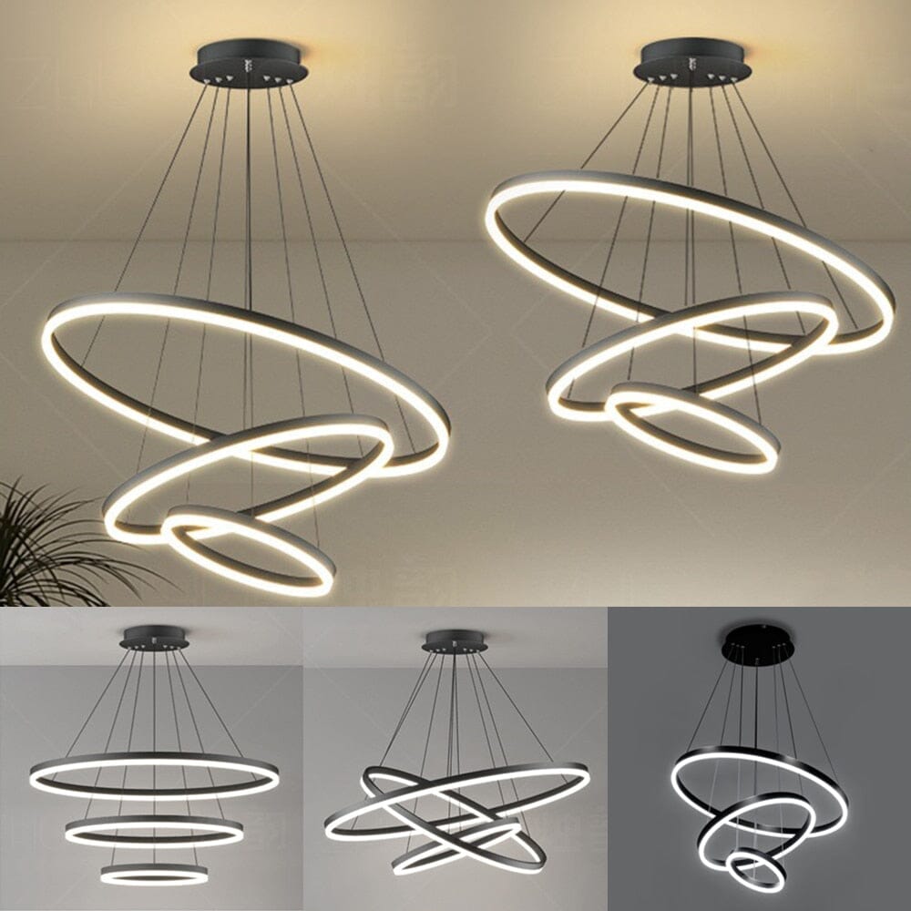Lustre Pendente Triplo Led Circular Milan - eFlix