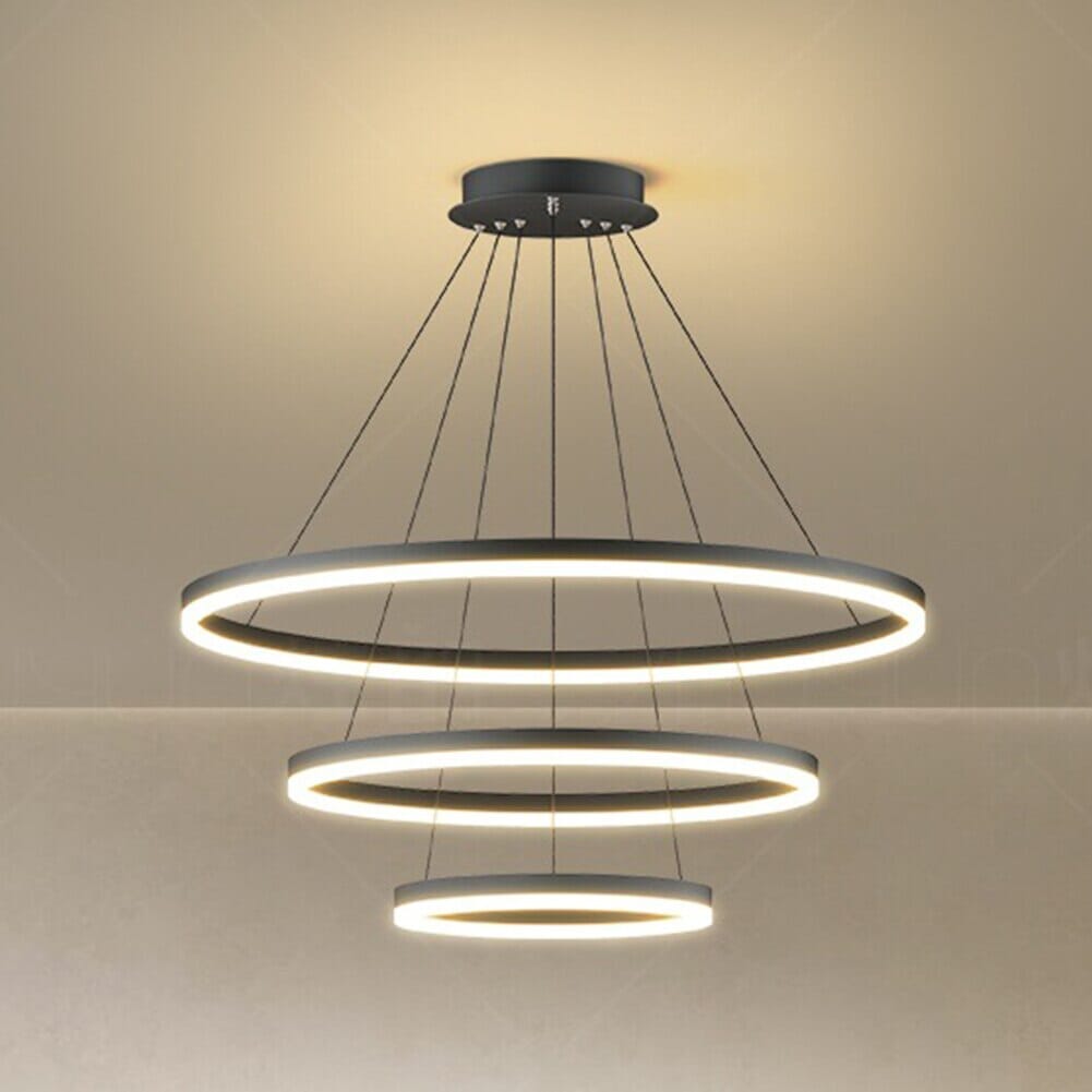 Lustre Pendente Triplo Led Circular Milan - eFlix