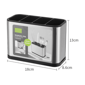 Porta Talheres em Inox com 4 Compartimentos - MultiFlix